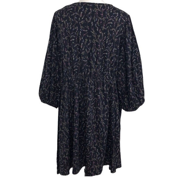 Ava & Viv Black Floral Peasant Shift Dress Size 2X - Picture 4 of 12
